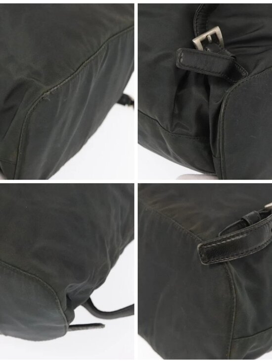 PRADA Backpack Nylon Khaki Silver Auth ka1839 main image 9